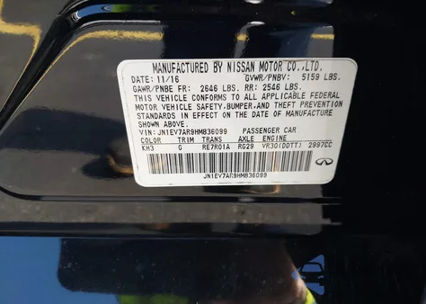 2017 Infiniti Q50 3.0T Premium z USA, uszkodzony, nr VIN JN1EV7AR9HM836099